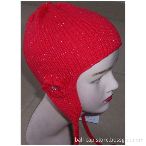 Children's knitted cap with earflaps